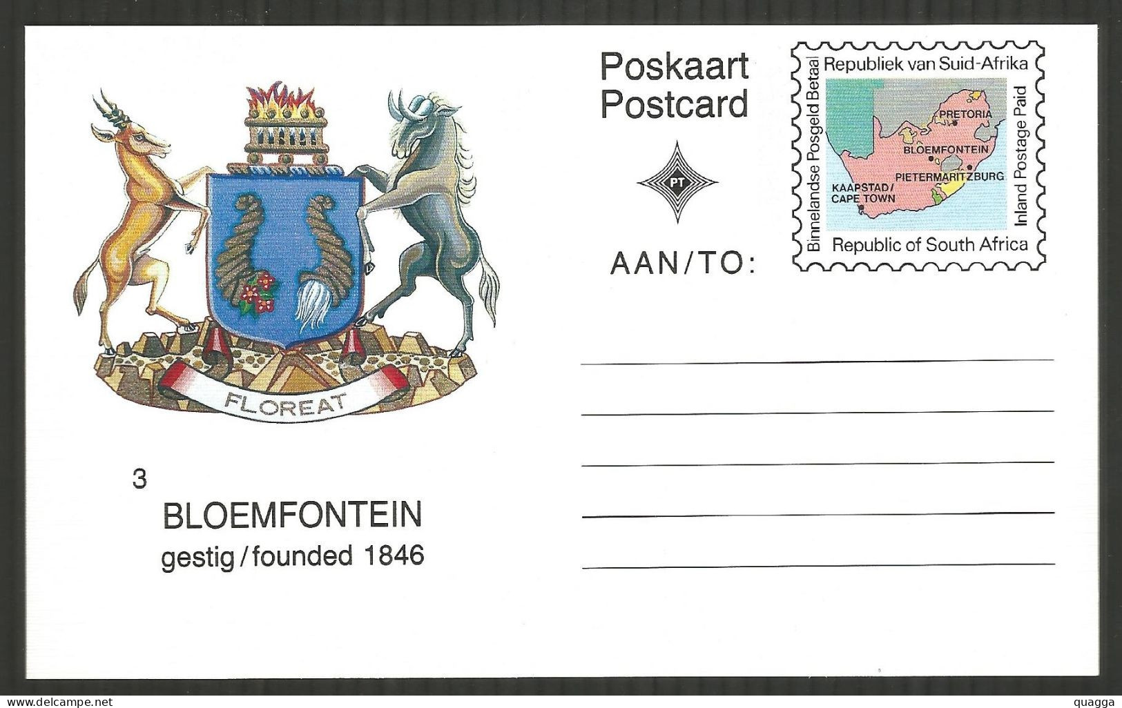 South Africa 4 Postcards COAT OF ARMS. See Scans. - Lettres & Documents