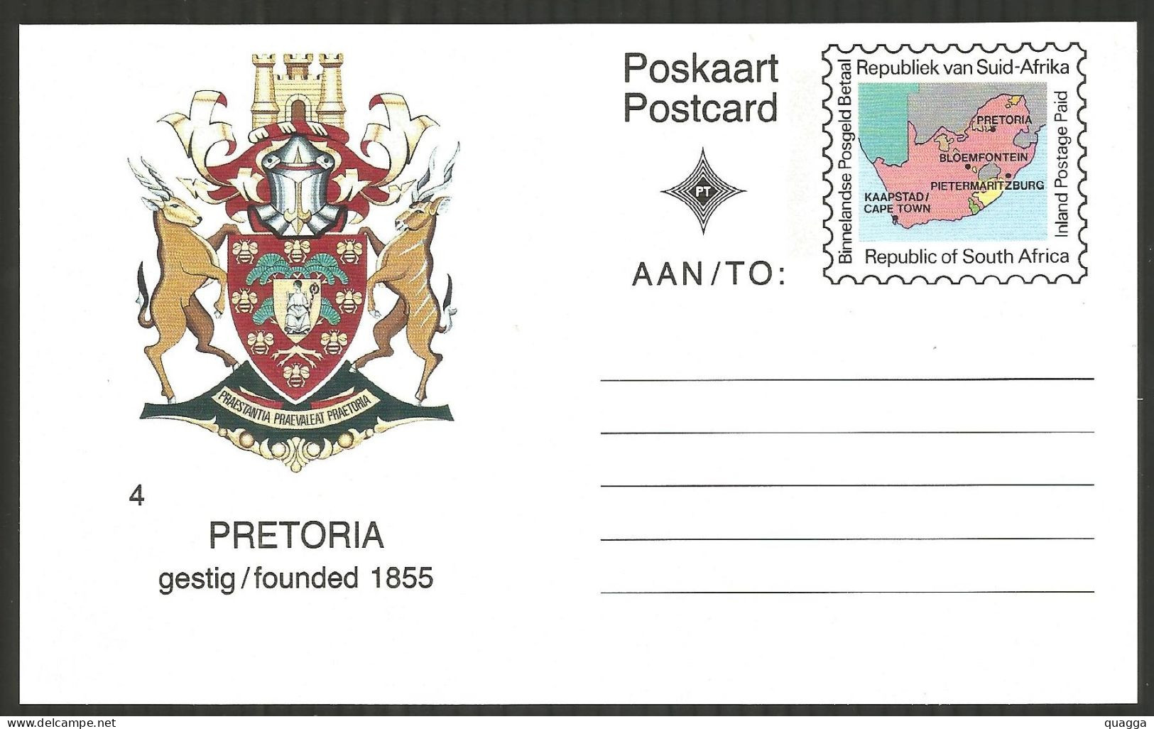 South Africa 4 Postcards COAT OF ARMS. See Scans. - Covers & Documents