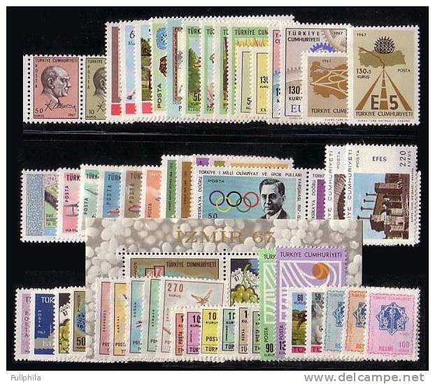 1967 TURKEY YEAR COMPLETE SET ALL MNH ** - Años Completos
