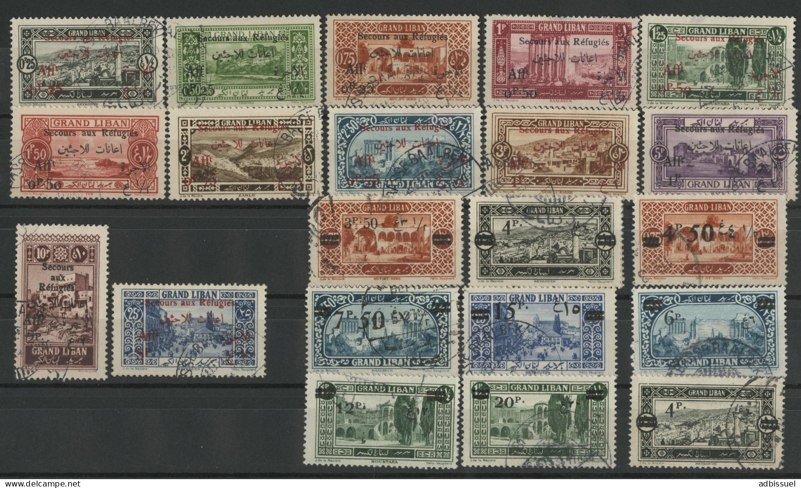 GRAND LIBAN N° 63 à 74 + 75 à 83 Cote 92 € Oblitérés - Used Stamps