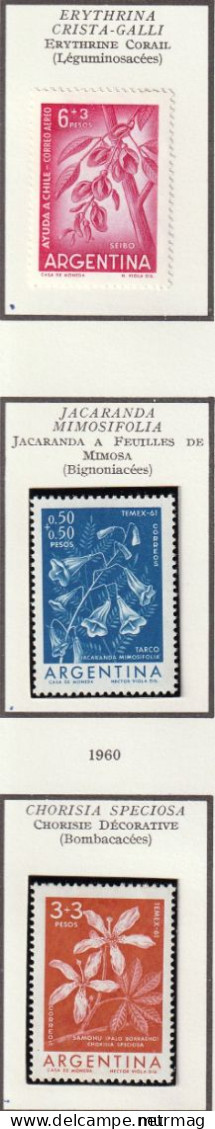 ARGENTINE - Fleurs, Glowers, Erythrine, Lapagerie, Passiflore - 1960 - MNH Et MH - Nuevos