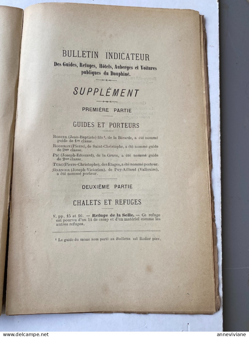 Annuaire No 14 1888 Société des Touristes du Dauphiné