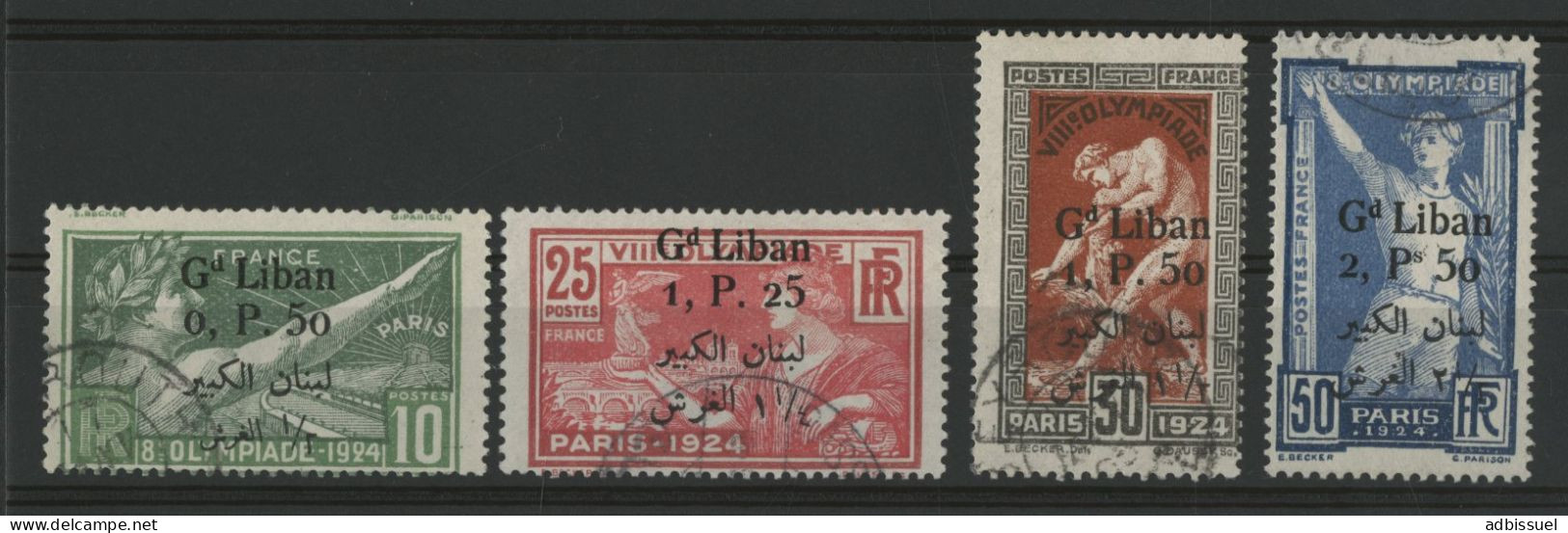 GRAND LIBAN N° 45 à 48 Cote 220 € Oblitérés JEUX OLYMPIQUES TB - Usati