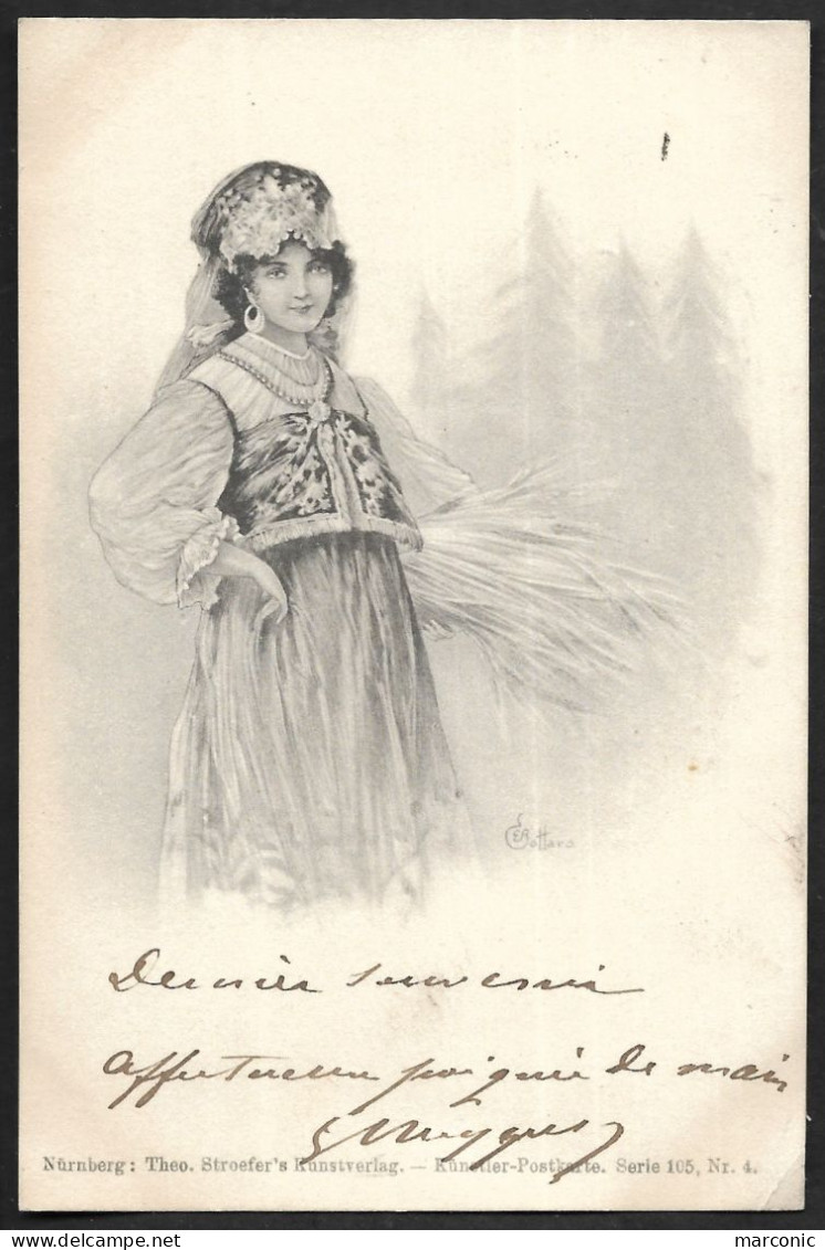 CPA Illustrateur BOTTARO - Jeune Fille En Costume Régional  - Série 105 N° 4 - Bottaro