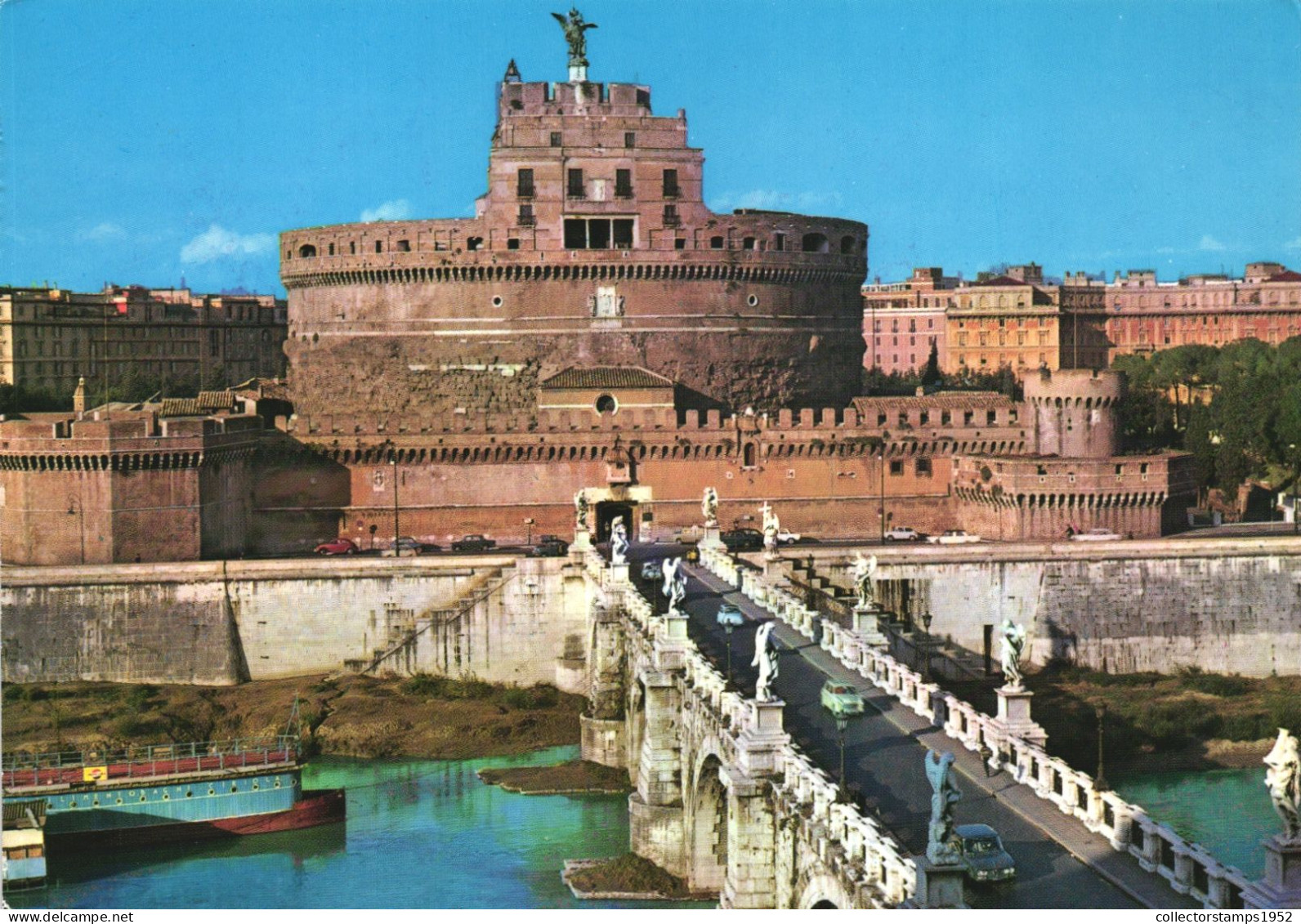 ROME, BRIDGE AND ST. ANGELO CASTLE, STATUES, ITALY - Bruggen