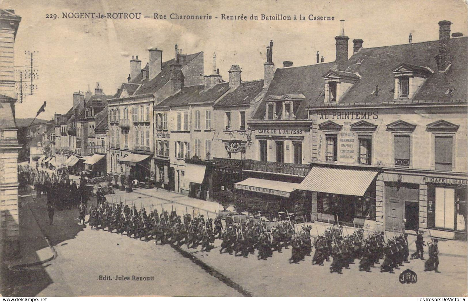 FRANCE - 28 - Nogent Le Rotrou - Rue Charonnerie - Rentrée Du Bataillon à La Caserne - Carte Postale Ancienne - Nogent Le Rotrou