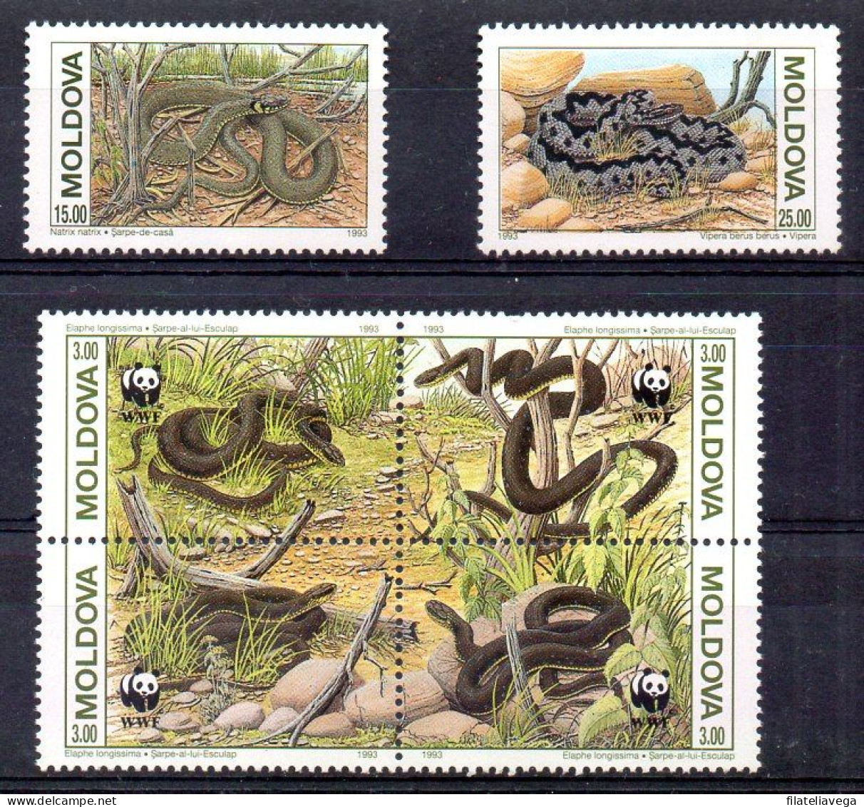 Moldavia Serie Nº Yvert 44/49 ** REPTILES (REPTILE) - Serpents