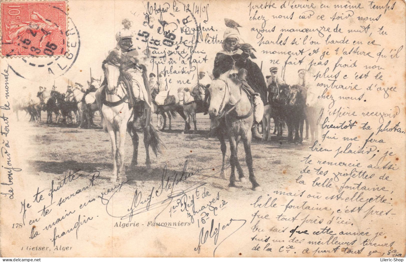 ALGÉRIE - Cavaliers "Djouad" Et Leurs Faucons - Cpa Dos Simple 1905 - Other & Unclassified