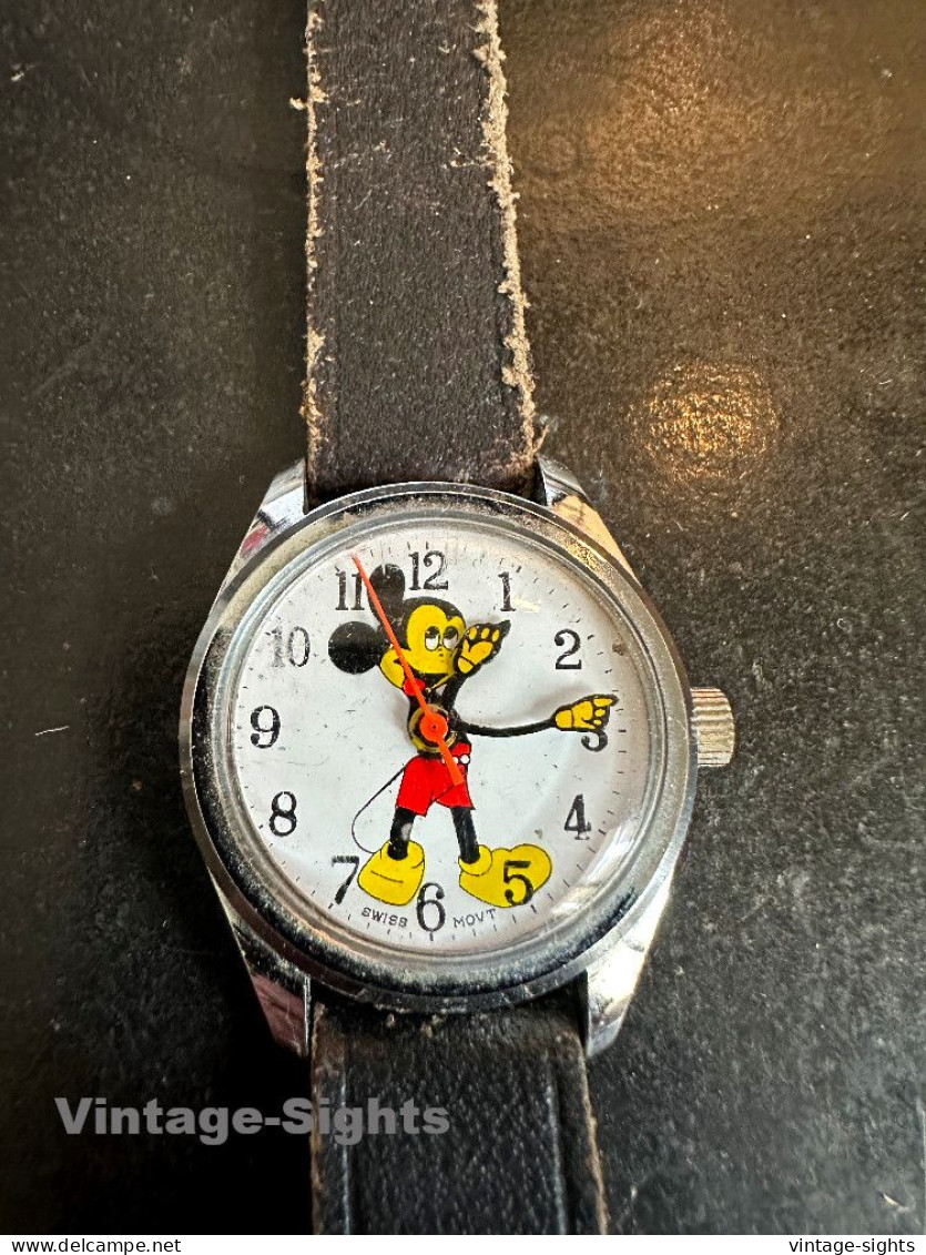Vintage Mickey Mouse Wristwatch Walt Disney - Swiss Movement (Not Working) - Autres & Non Classés