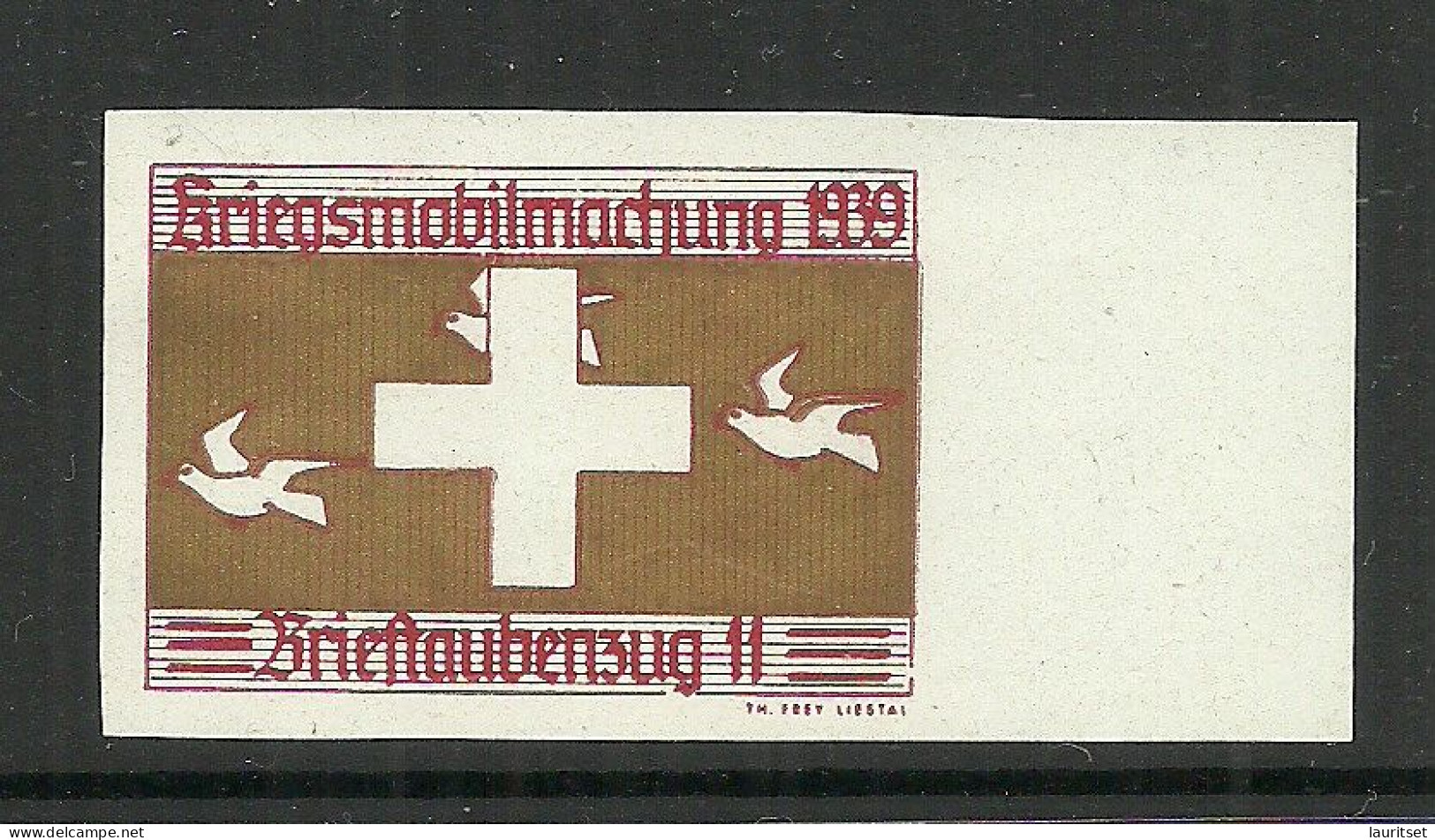 SCHWEIZ Switzerland 1939  WWII Soldatenmarken Brieftaubendienst Brieftaubenzug 11 Kriegsmobilmachung 1939 MNH - Vignetten