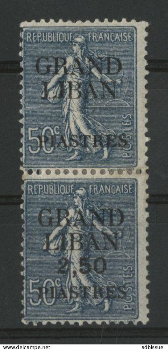 GRAND LIBAN RARE VARIETE N° 9 Sans Valeur Tenant à Un Timbre Normal Signé J.F.Brun. Voir Description - Nuovi