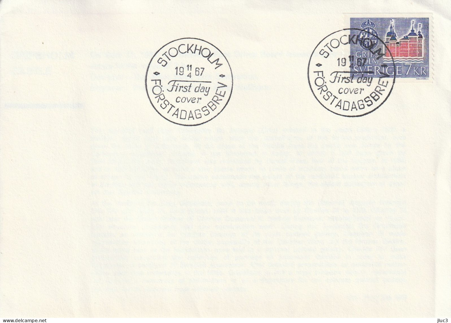 ZSueFdc-D016 - SUEDE  1967  --  La  Superbe  ENVELOPPE  FDC  'PREMIER  JOUR'  Du  11-04-1967  --  Château  De  Gripsholm - Storia Postale