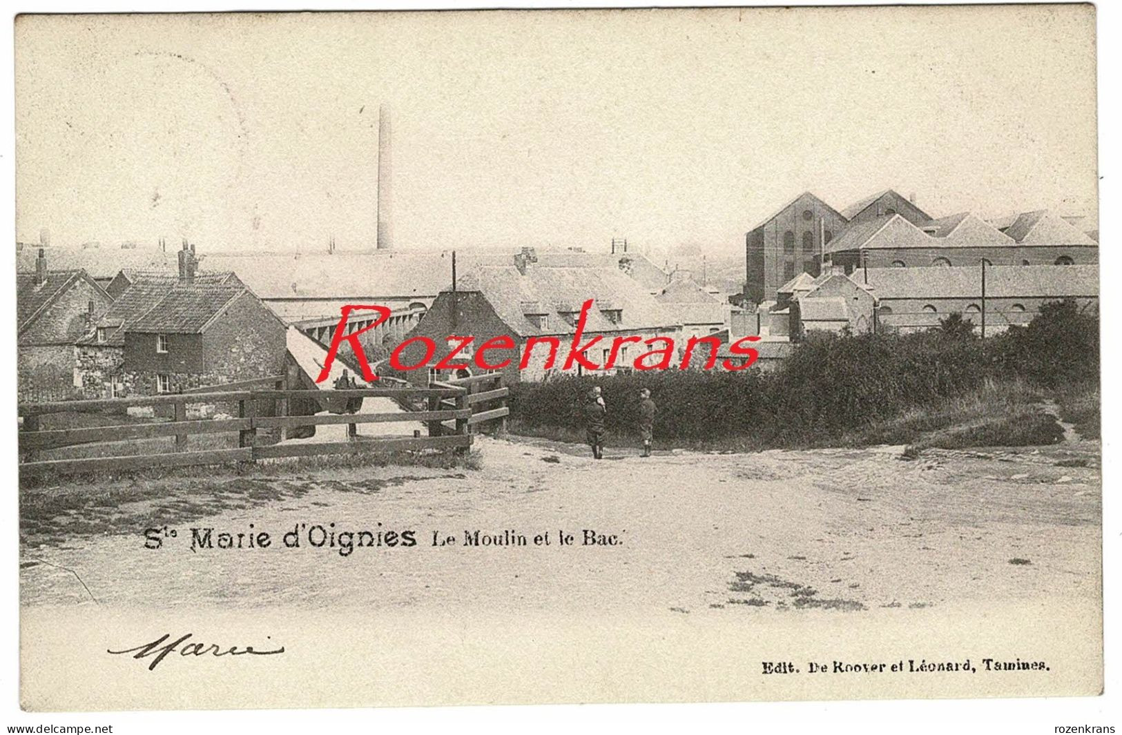 Ste Sainte Marie D'Oignies Le Moulin Et Le Bac Environment Tamines CPA Animee (En Très Bon état) - Aiseau-Presles