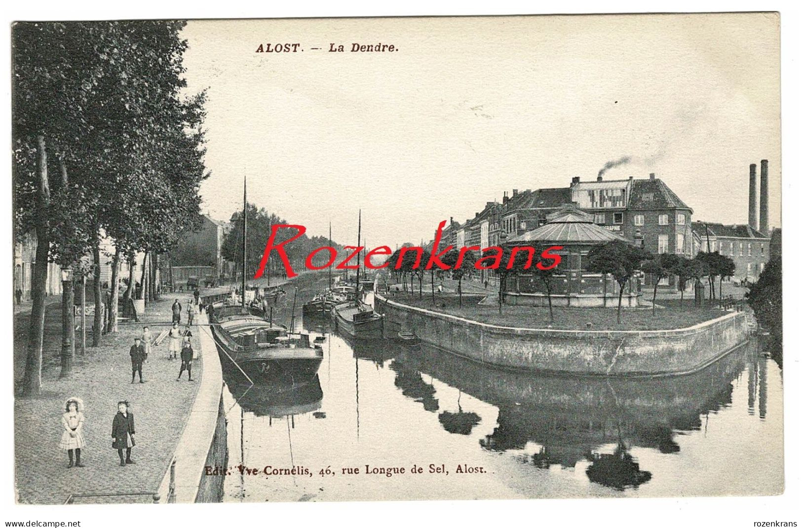 Aalst Alost La Dendre De Dender Geanimeerd ZELDAAM 1911 Binnenschip Peniche Barge (In Zeer Goede Staat) - Aalst