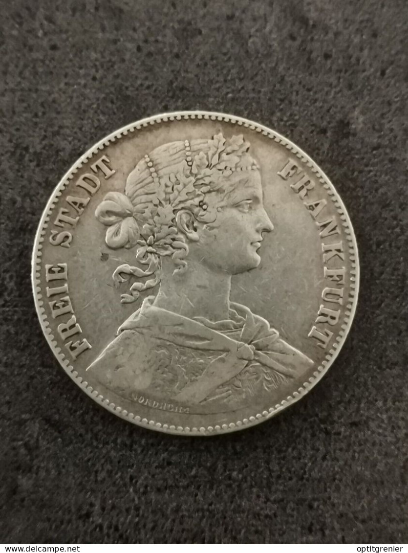 1 THALER ARGENT 1860 FRANCFORT FRANCOFURTIA ALLEMAGNE / GERMANY SILVER - Taler Et Doppeltaler