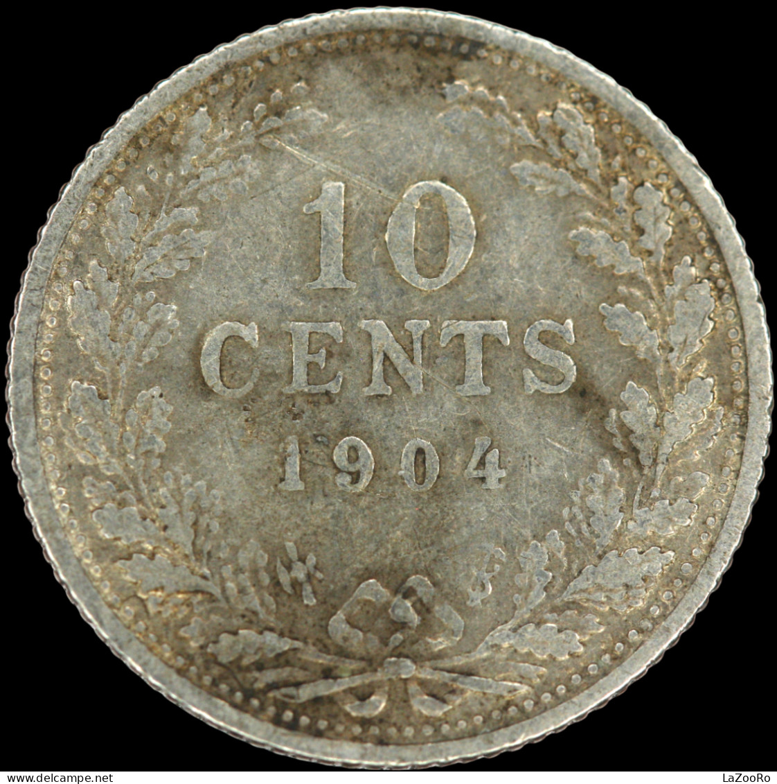 LaZooRo: Netherlands 10 Cents 1904 VF - Silver - 10 Cent