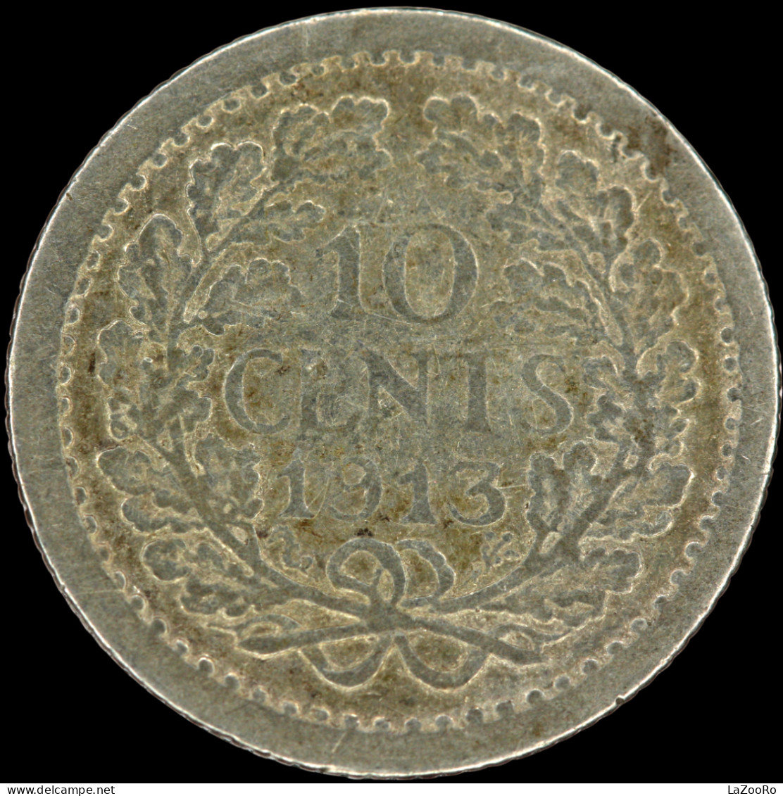 LaZooRo: Netherlands 10 Cents 1913 VF - Silver - 10 Cent