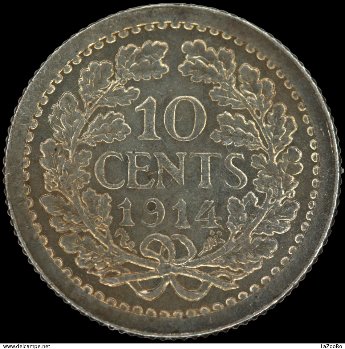 LaZooRo: Netherlands 10 Cents 1914 UNC - Silver - 10 Cent