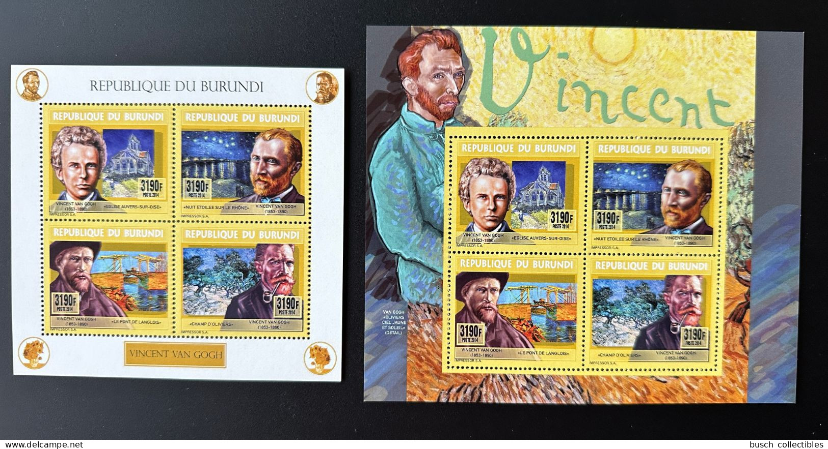 Burundi 2014 / 2015 Mi. 3518 - 3521 Vincent Van Gogh Art Kunst - Impressionisme