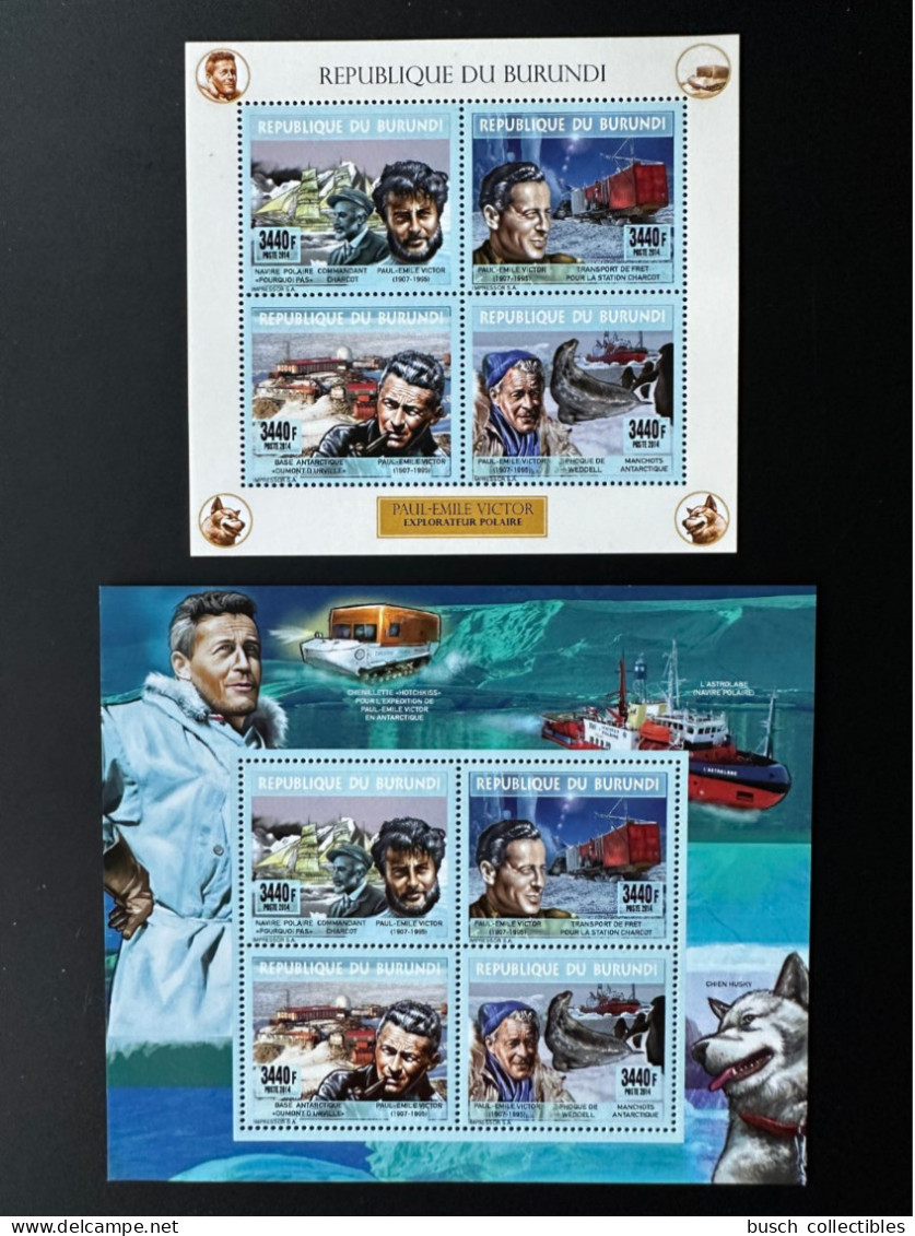 Burundi 2014 / 2015 Mi. 3522 - 3525 Paul-Emile Victor Explorateur Polaire Explorer Chien Husky Dog Hund Ship Train - Unused Stamps