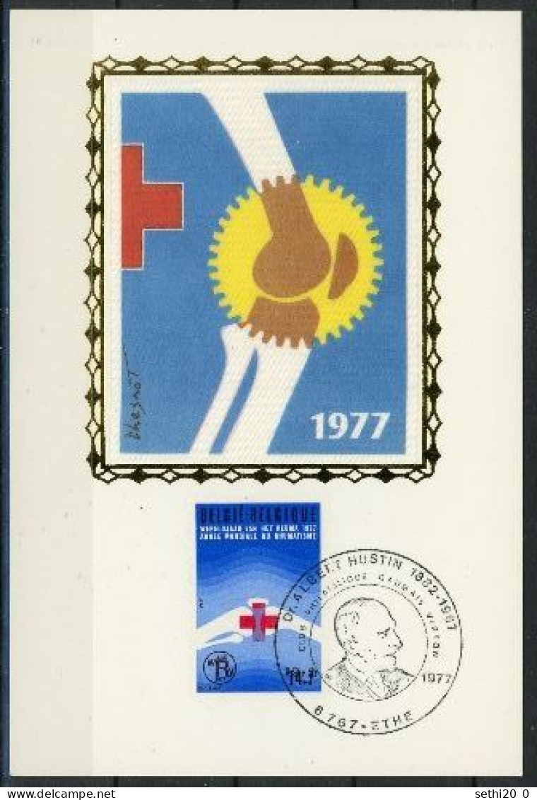 Belgique 1977 Nobel Red Cross Croix Rouge Carte Maximum - Prix Nobel