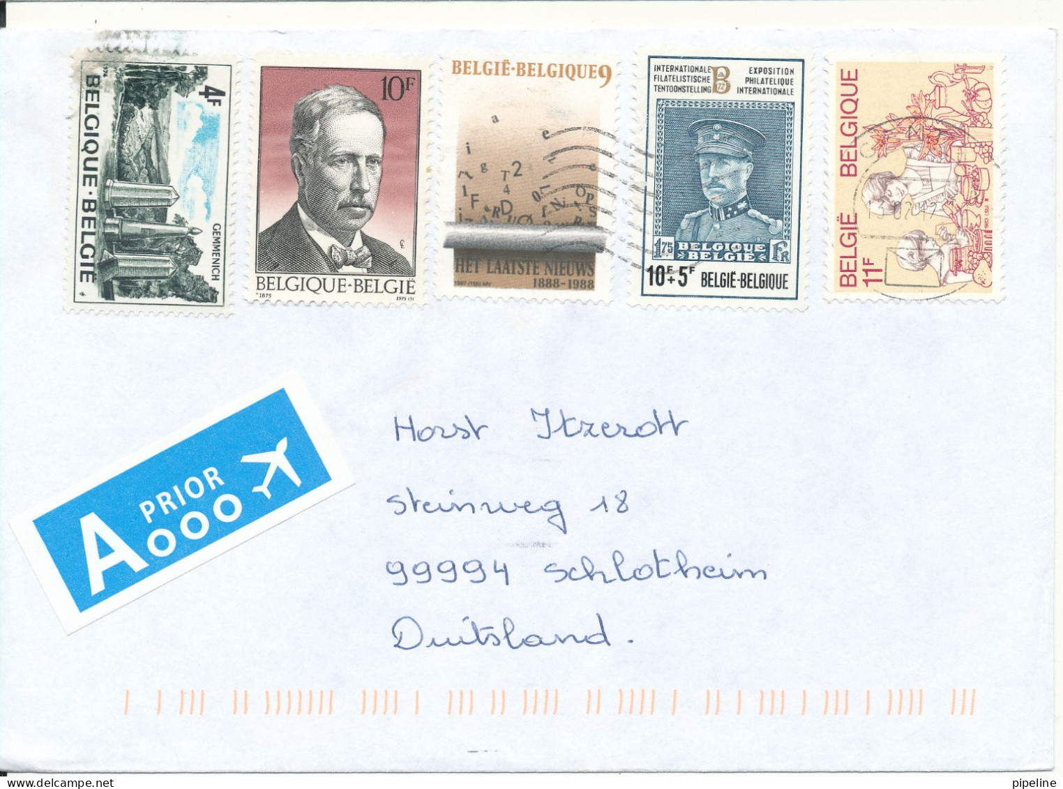 Belgium Cover Sent To Germany 13-2-2012 Topic Stamps - Storia Postale