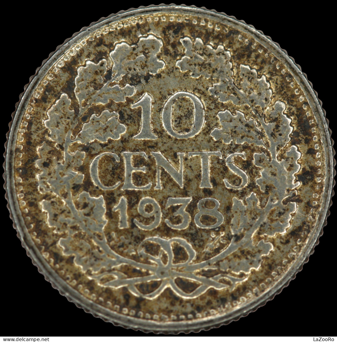 LaZooRo: Netherlands 10 Cents 1938 UNC - Silver - 10 Cent
