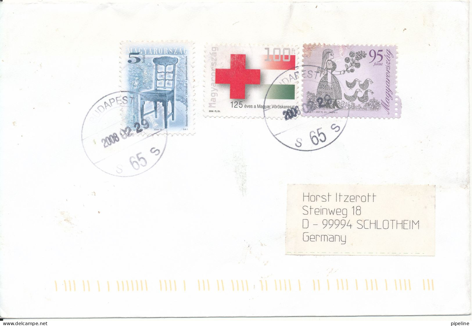 Hungary Cover Sent To Germany 29-2-2008 Topic Stamps - Covers & Documents