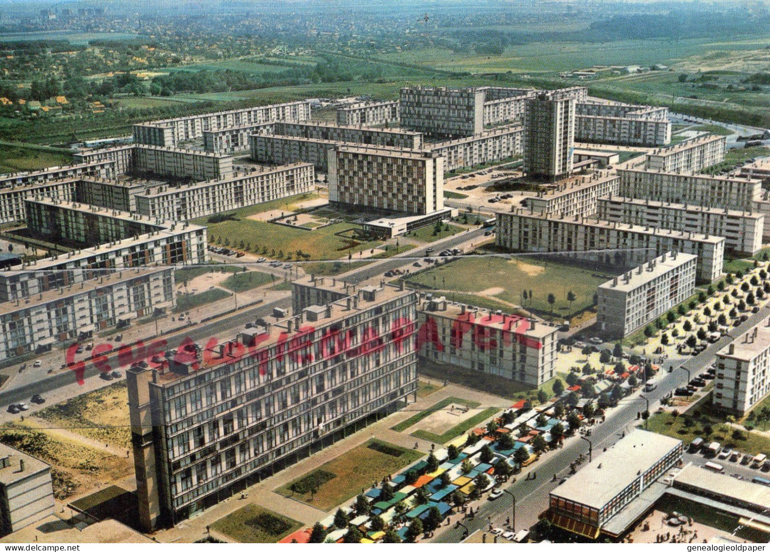 95- SARCELLES LES LOCHERES- VUE AERIENNE  HLM CITE  1964 - Sarcelles