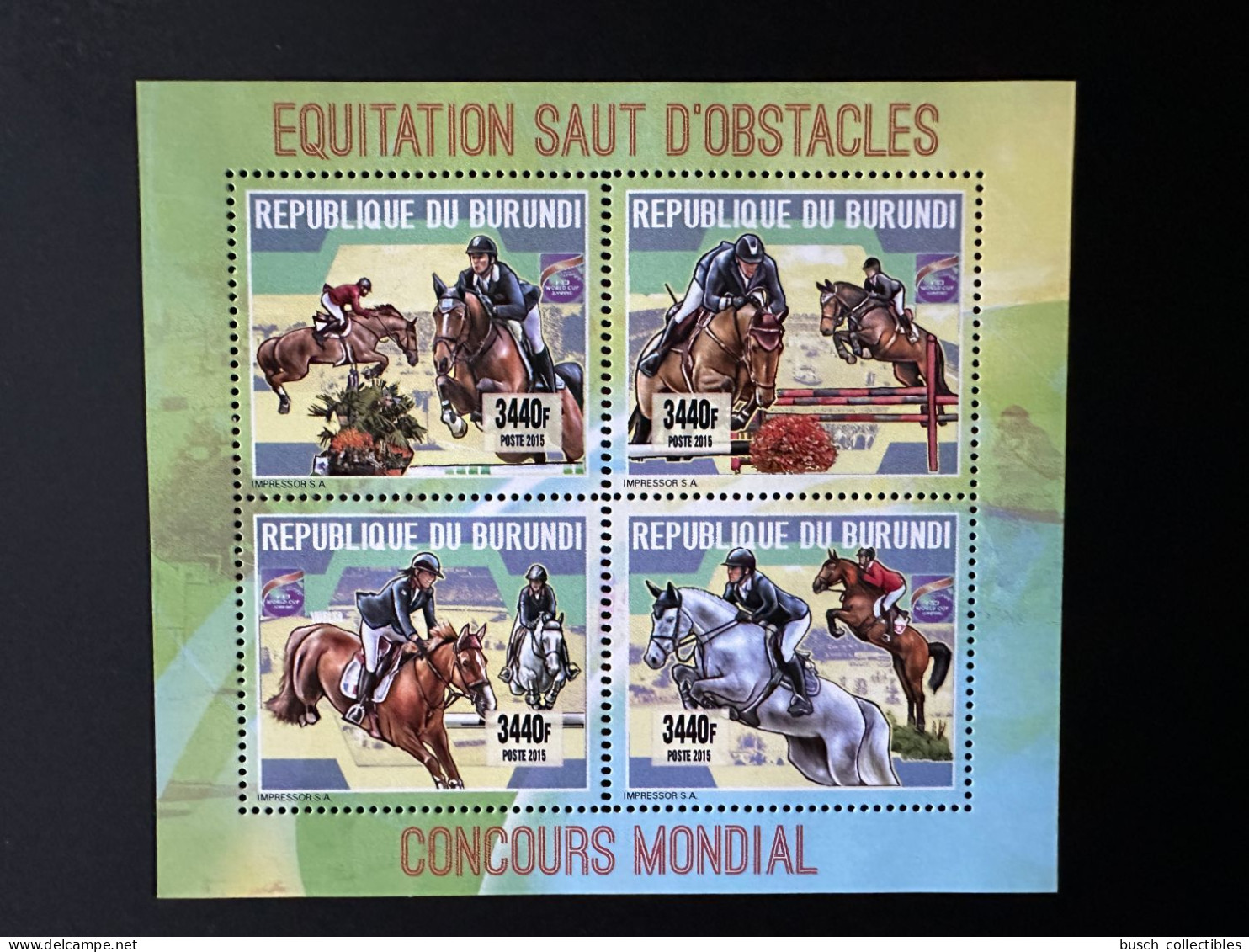 Burundi 2015 / 2016 Mi. 3598 - 3601 Equitation Saut D'obstacles Horse Riding Reiten Cheval Pferd CSI - Ongebruikt