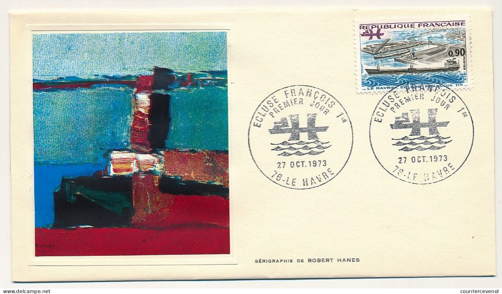 FRANCE - Env FDC (Thiaude) - 0,90 Ecluse François 1er - Le HAVRE - 27/10/1973 - 1970-1979