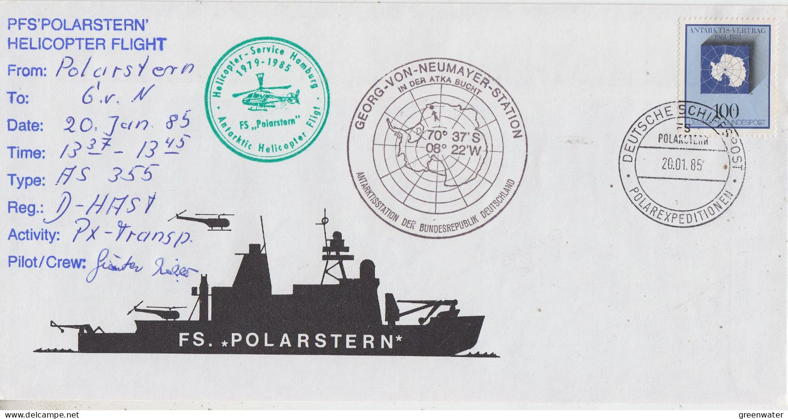 Germany Heli Flight From Polarstern To Neumayer 20.01.1985 (ET200B) - Vols Polaires