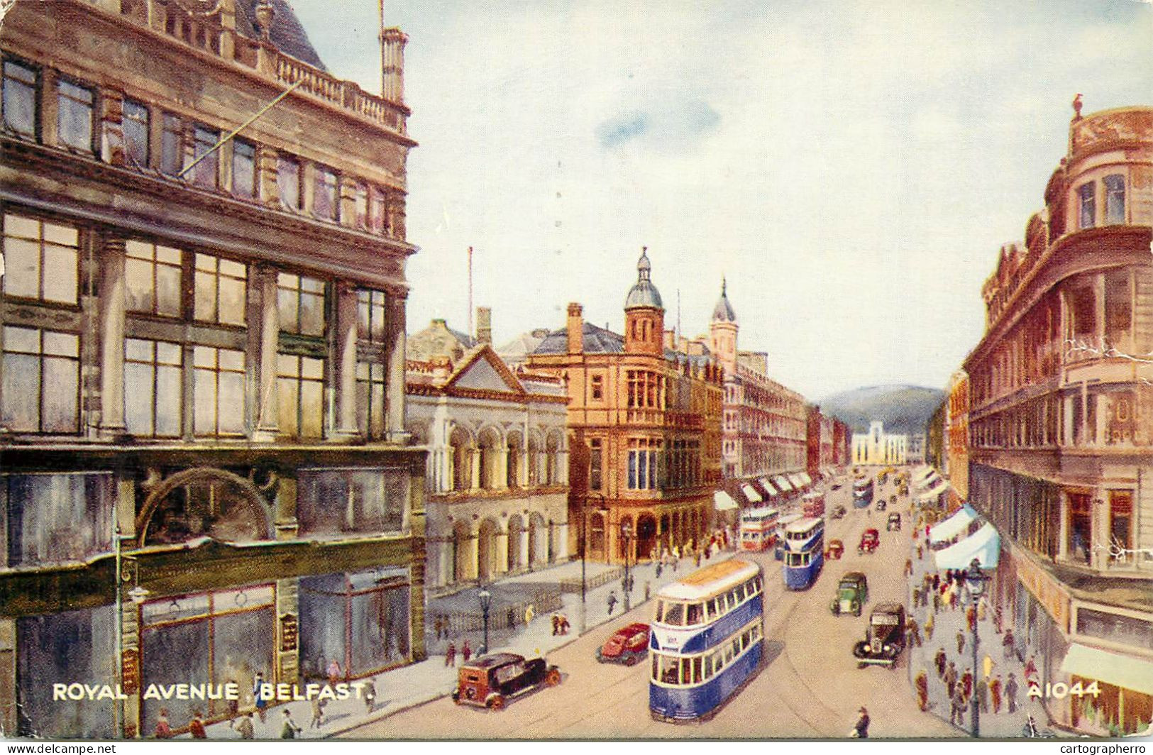 Northern Ireland Belfast Royal Avenue Tramway Cityscape Illustration - Belfast