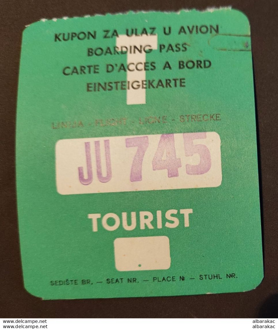 FNR Yugoslavia 1960 - Air JAT Travel Ticket And Luggage Certificate , Boarding Pass , Airport BUS Ticket - Billetes