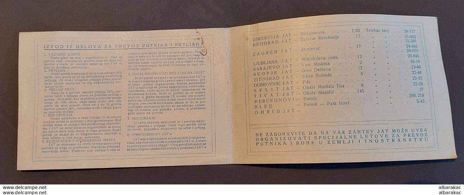 FNR Yugoslavia 1960 - Air JAT Travel Ticket And Luggage Certificate , Boarding Pass , Airport BUS Ticket - Billetes