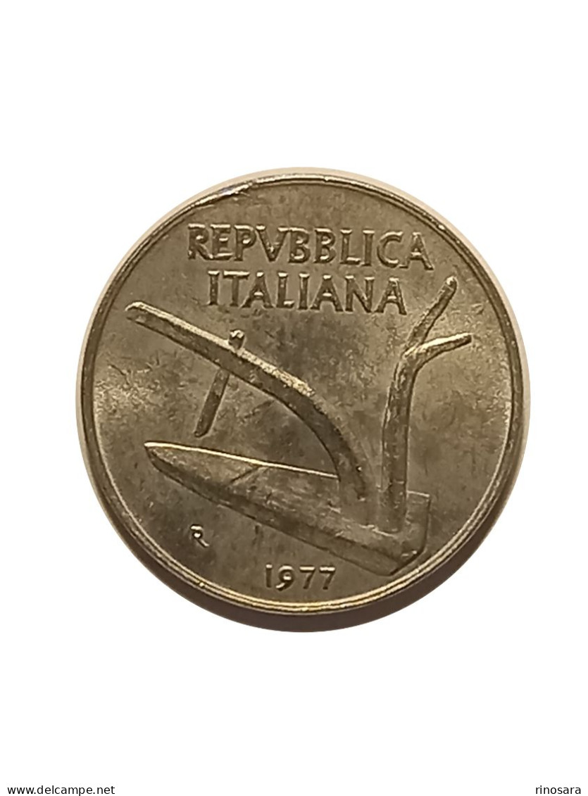 Errore Di Conio 10 Lire 1977 Repubblica Italiana - Errors And Oddities