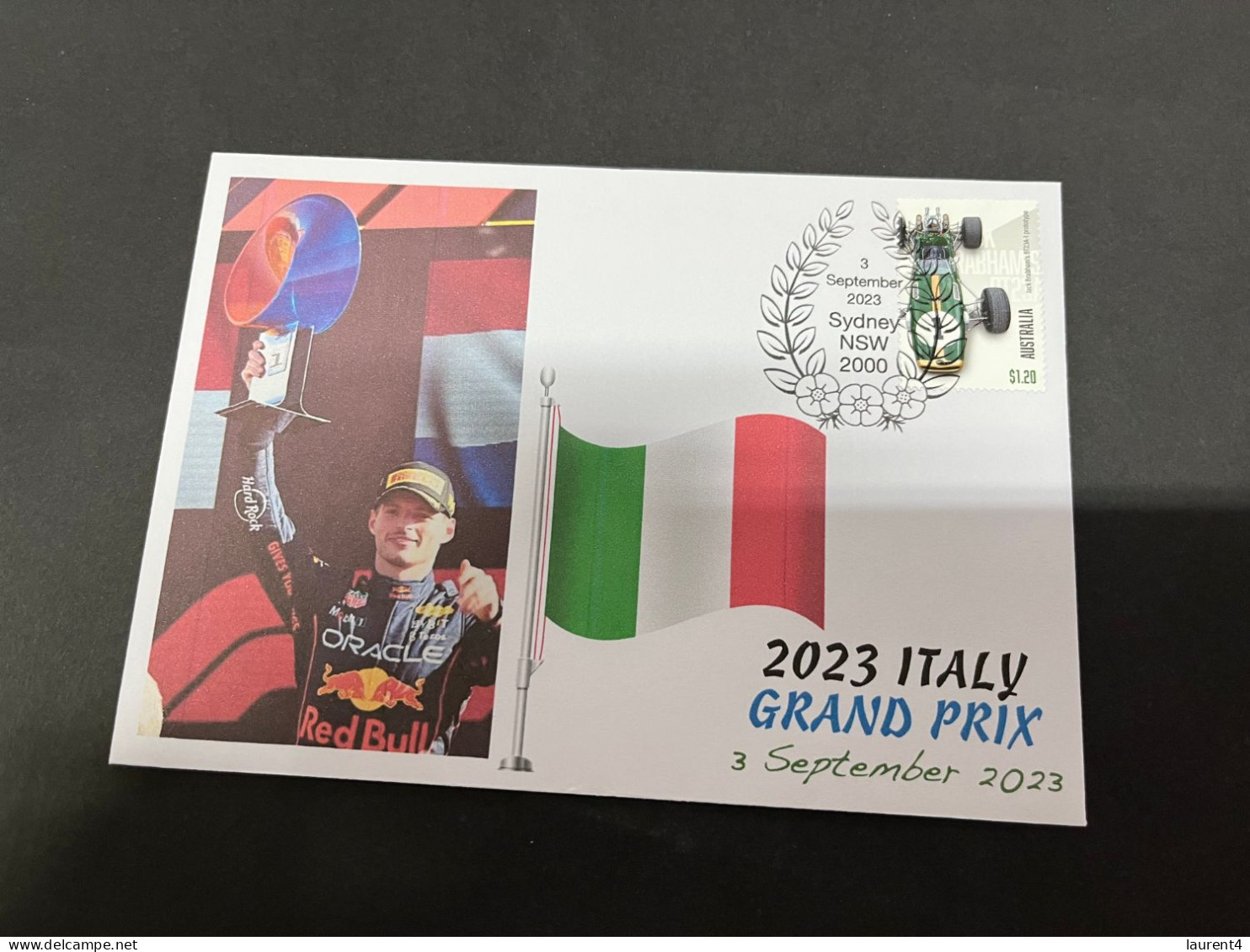 5-9-2023 (4 T 17) Formula One - 2023 Italy Grand Prix - Winner Max Verstappen (3 September 2023) OZ Formula I Stamp - Sonstige & Ohne Zuordnung