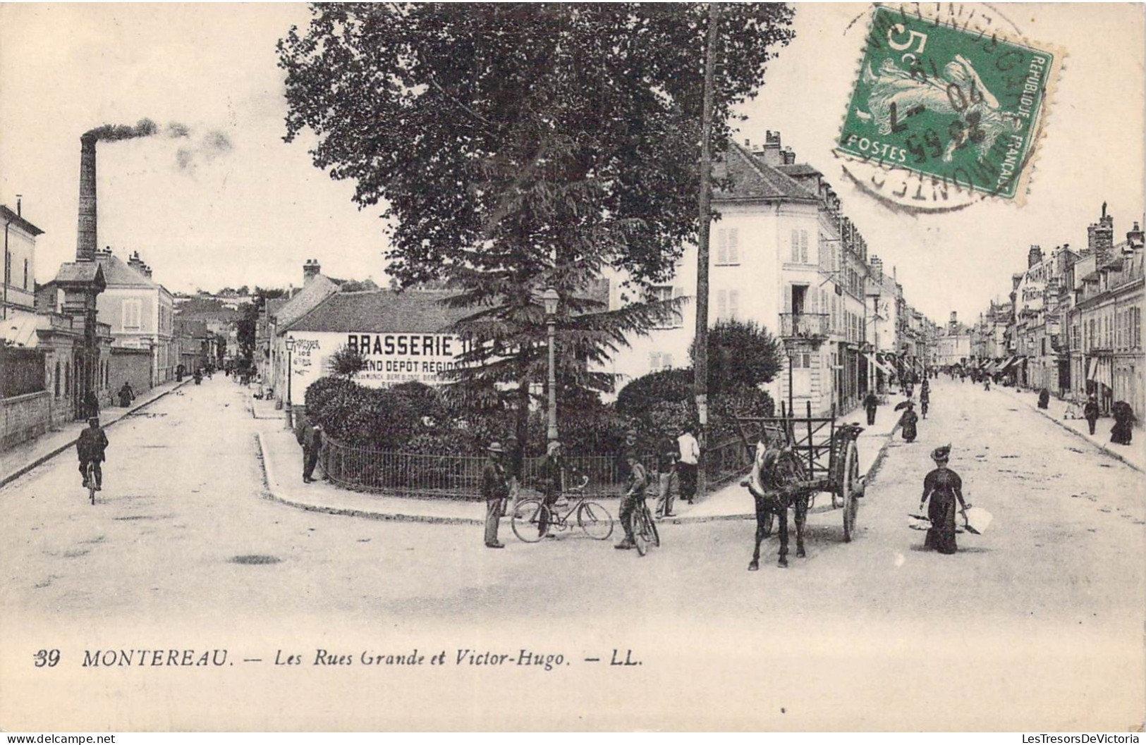 FRANCE - 77 - Montereau - Les Rues Grande Et Victor-Hugo - Carte Postale Ancienne - Montereau