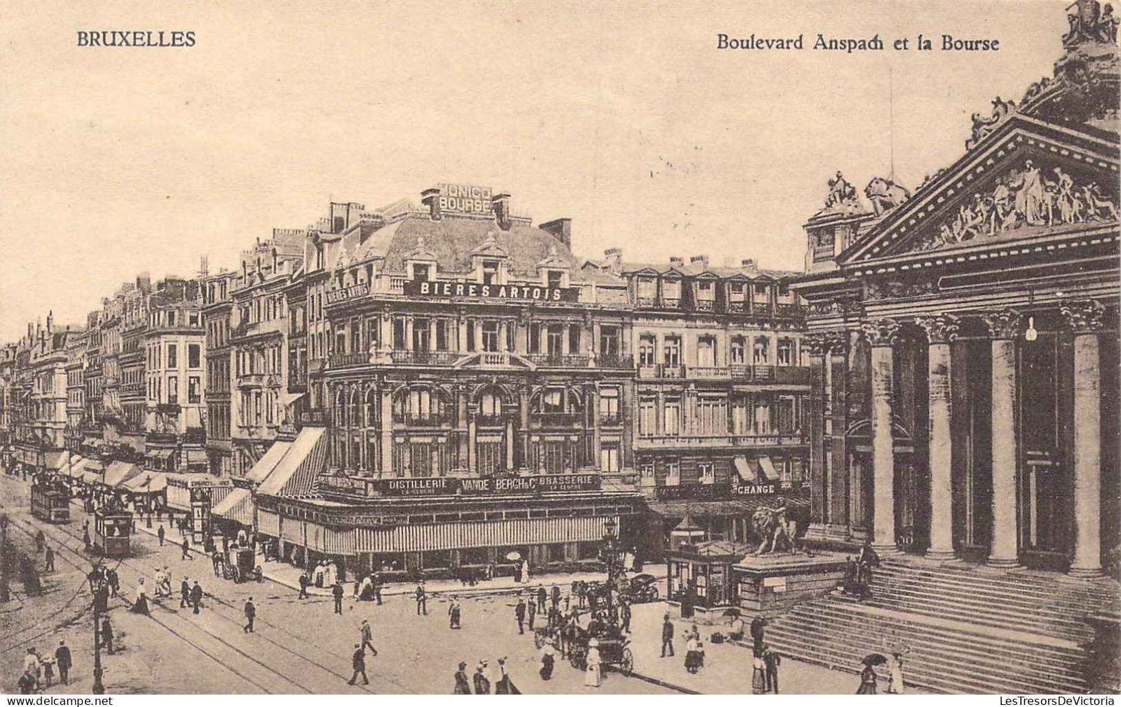 BELGIQUE - Bruxelles - Boulevard Anspach Et La Bourse - Carte Postale Ancienne - Corsi