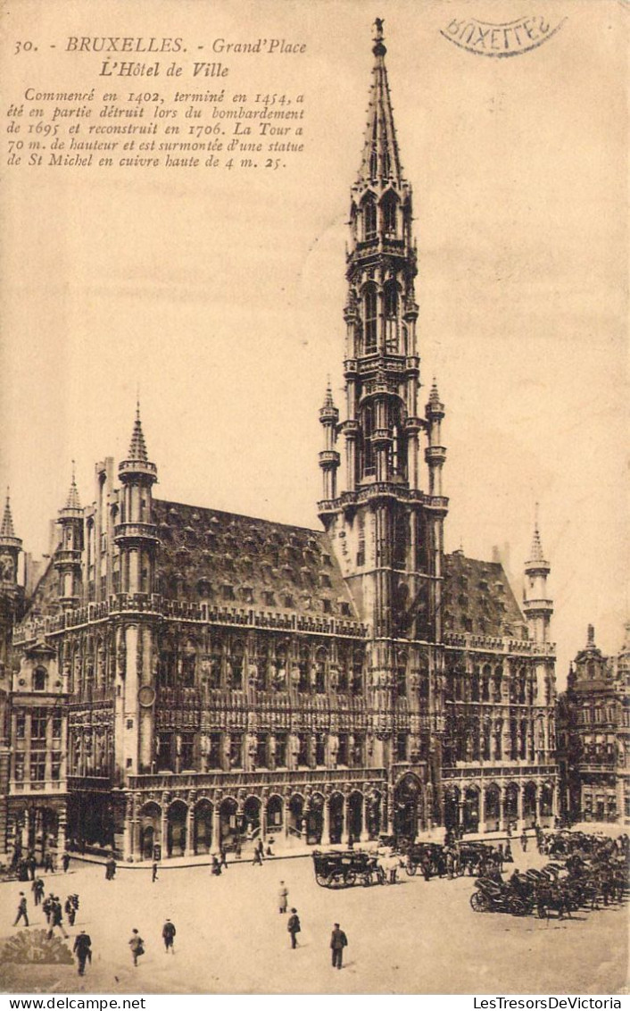 BELGIQUE - Bruxelles - Grand Place - L'Hôtel De Ville - Carte Postale Ancienne - Squares