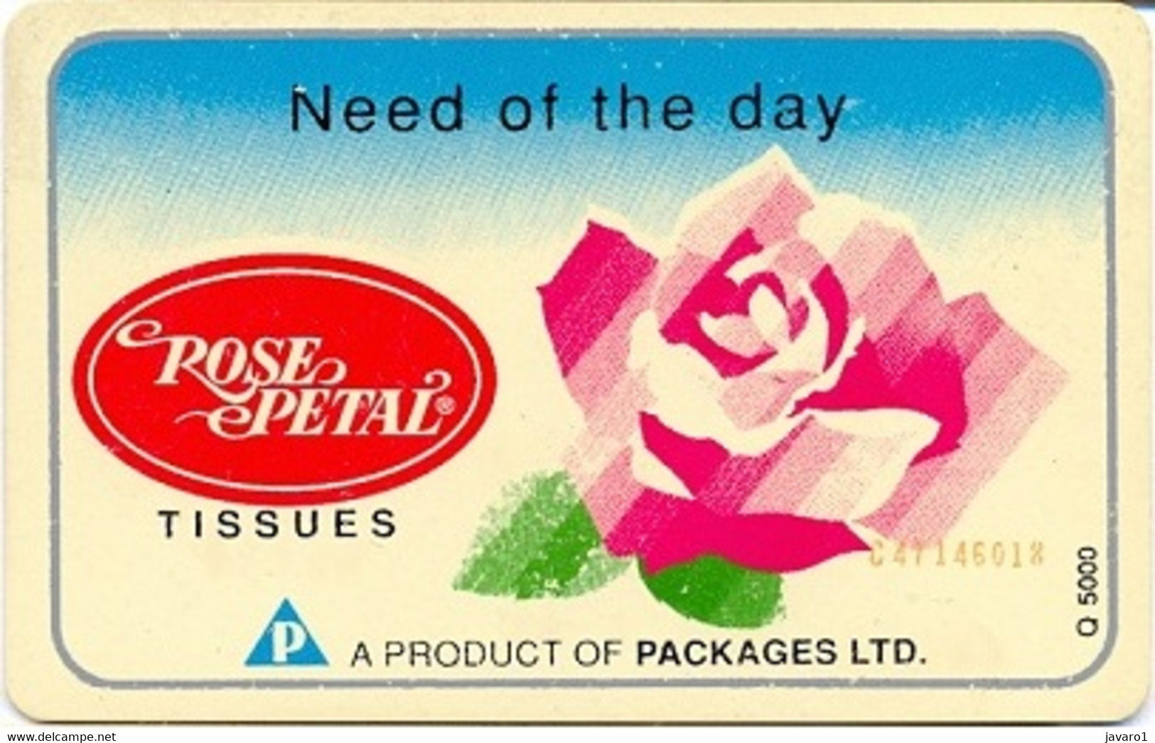 PAKMAP : WP07083 30 ROSE PETAL Tissues Need Of The Day (SmallQ5000) USED C47146018 - Pakistán