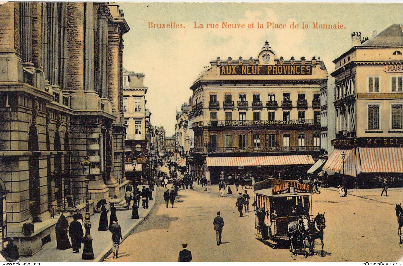 BELGIQUE - Bruxelles - La Rue Neuve Et La Place De La Monnaie - Carte Postale Ancienne - Plätze