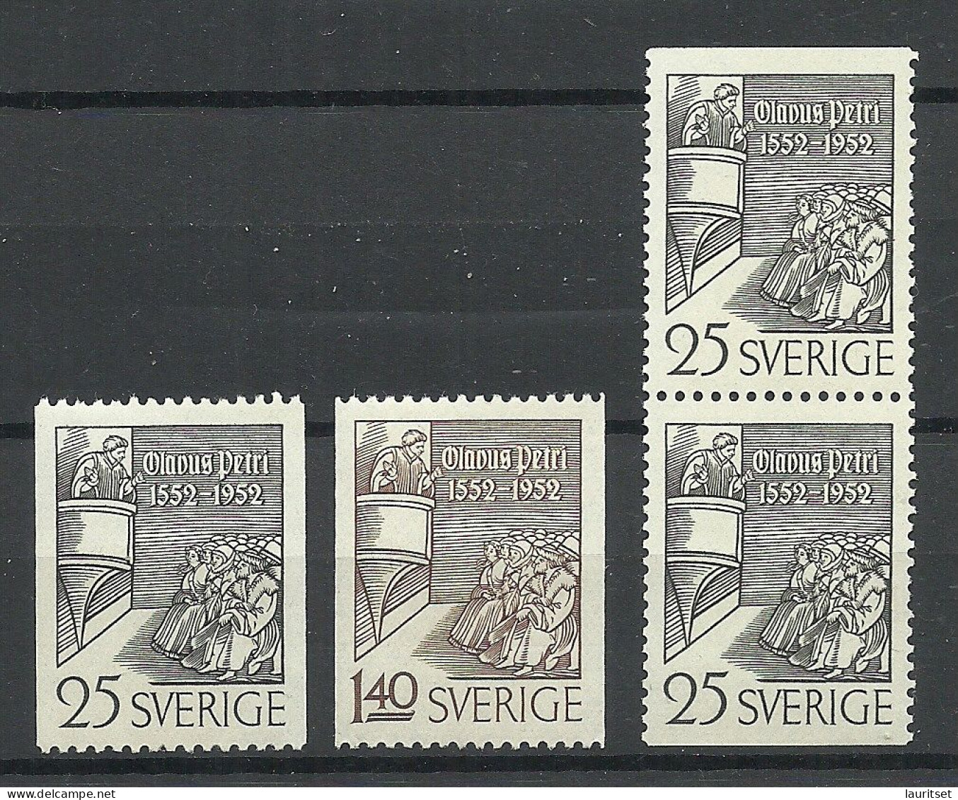 Sweden Schweden 1952 Michel 367 - 368 + Pair: 367 Do/Du MNH - Ongebruikt