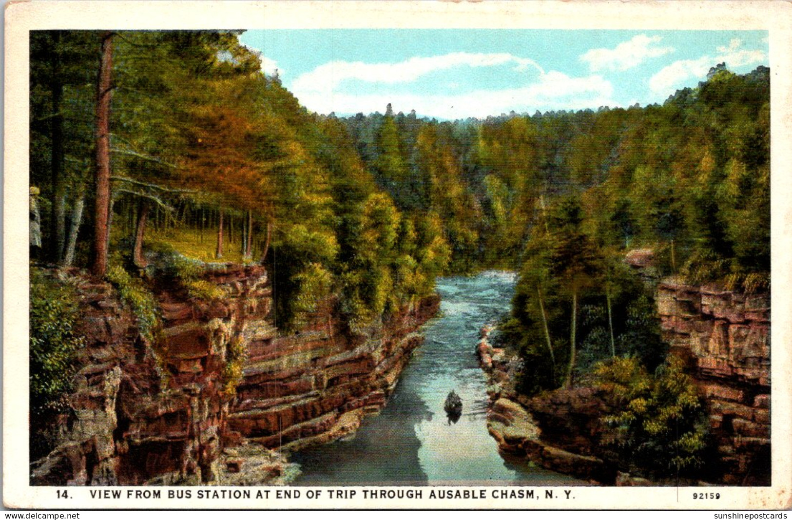 New York Adirondacks Ausable Chasm View From Bus Station At End Of The Trip Curteich - Adirondack