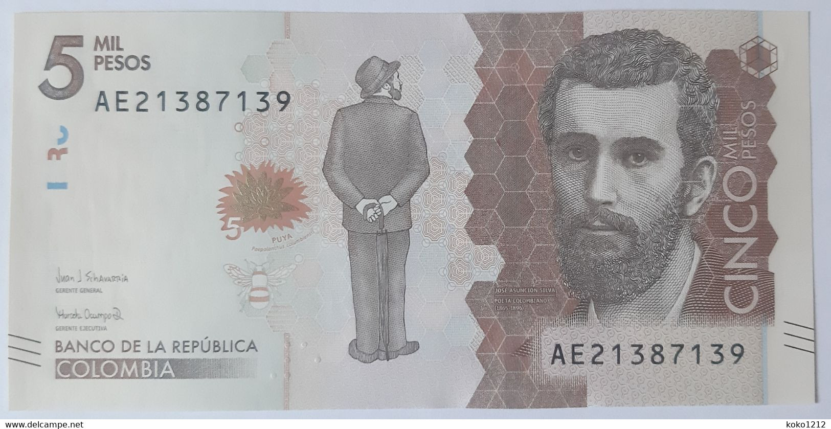 Colombia 5000 Pesos 29/8/2017 P459 UNC - Colombie