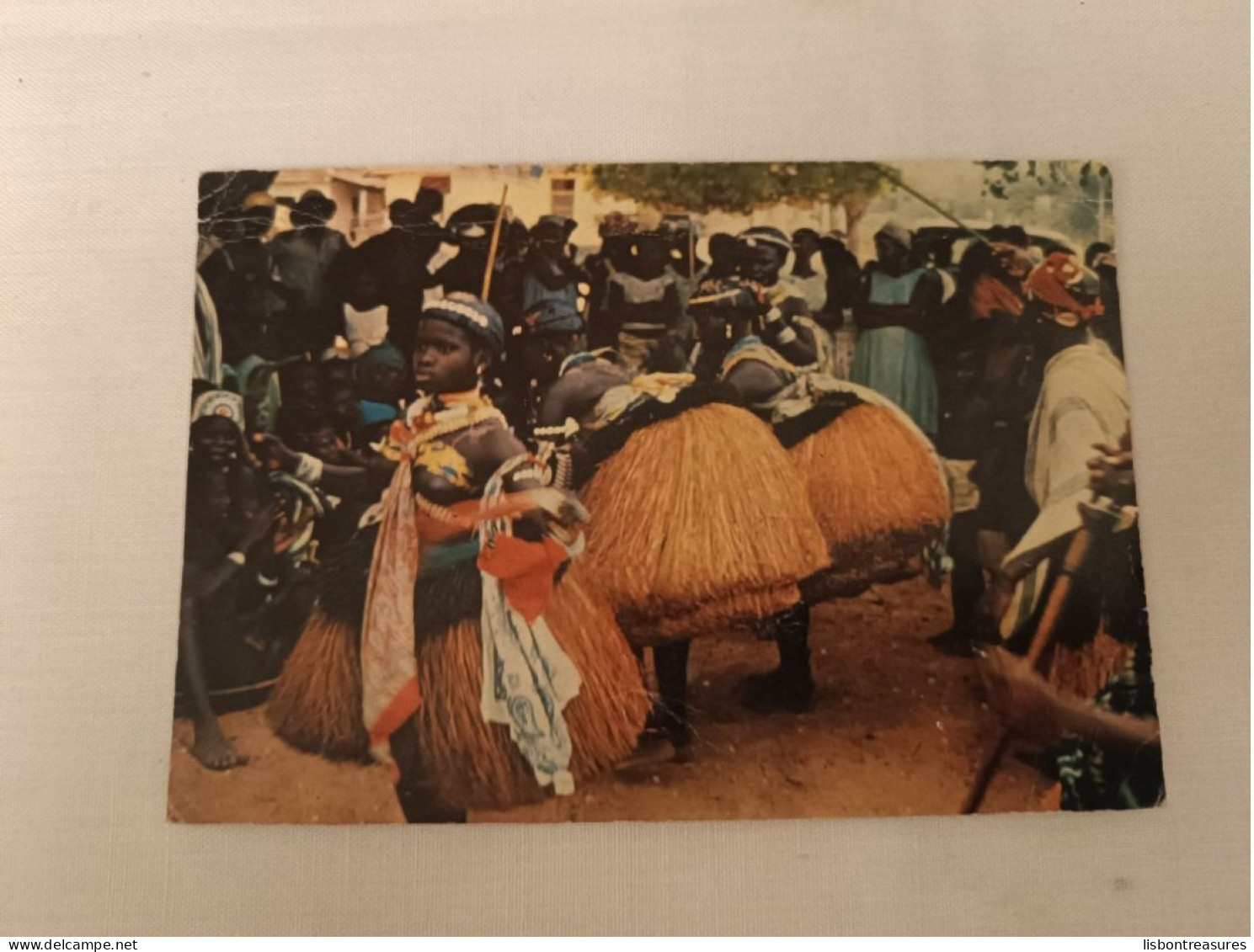 VINTAGE POSTCARD PORTUGUESE GUINEA - DANÇA DE DEFUNTOS EM BIJAGOS UNUSED - Guinea-Bissau