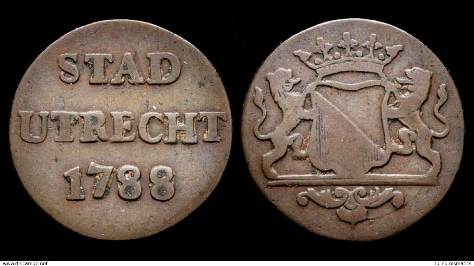 Netherlands Utrecht Stad Copper Duit 1788 - …-1795 : Période Ancienne