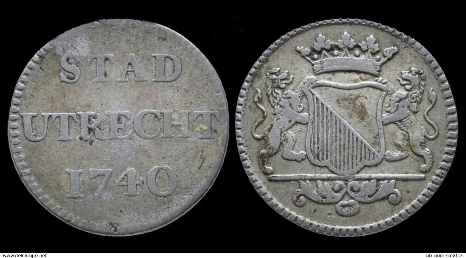 Netherlands Utrecht Stad Silver Duit 1740 - …-1795 : Vereinigte Provinzen