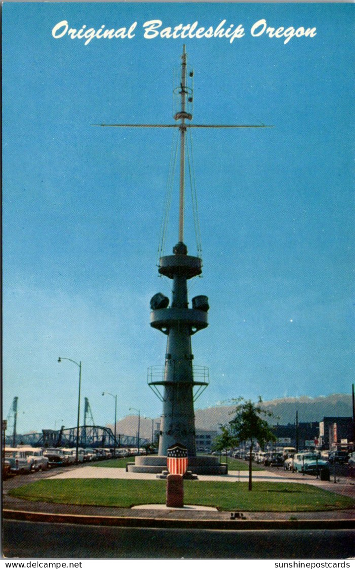 Oregon Portland Harbor Figurehead And Foremast Of The Battleship Oregon - Portland