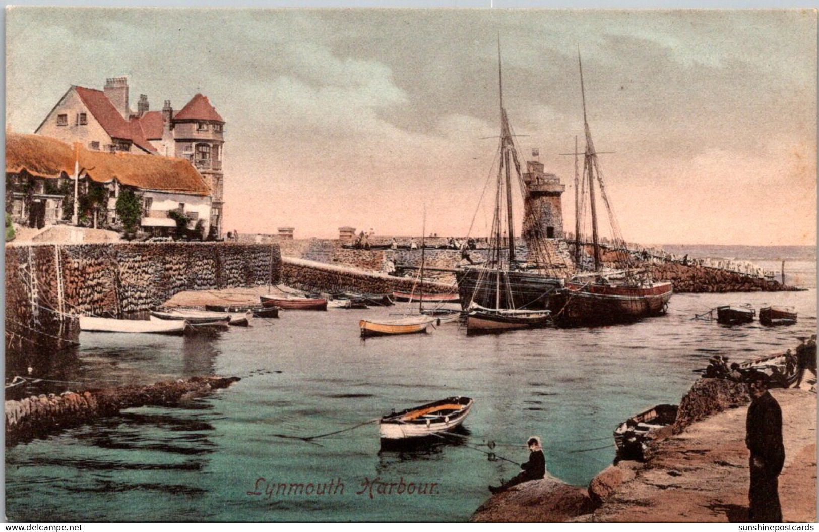 England Lynmouth Harbour Scene - Lynmouth & Lynton